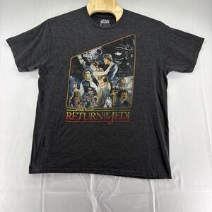 VFIFTHSUN Men's Star Wars Return Of The Jedi Graphic Tee Grayish Black Size XL